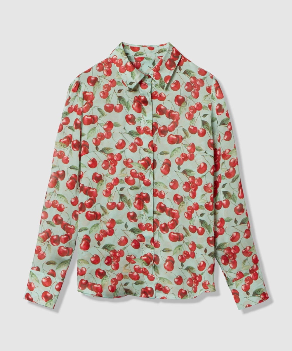 LOULOU WILLOUGHBY WEB限定【LOULOU WILLOUGHBY】LISAチェリープリント ボウタイブラウス サックス (63)