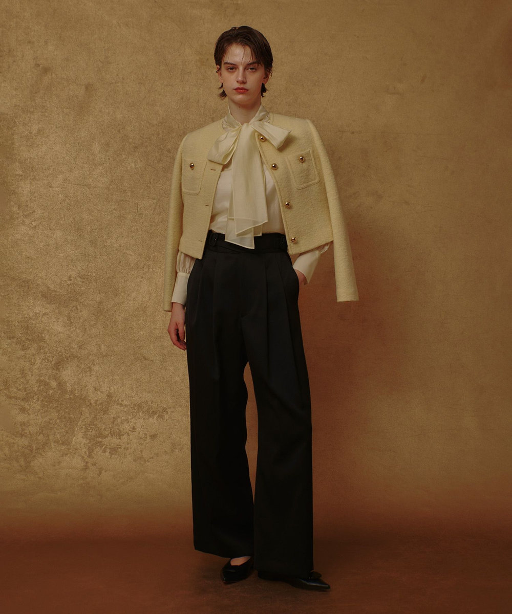 allureville ブークレーノーカラージャケット イエロー (21)