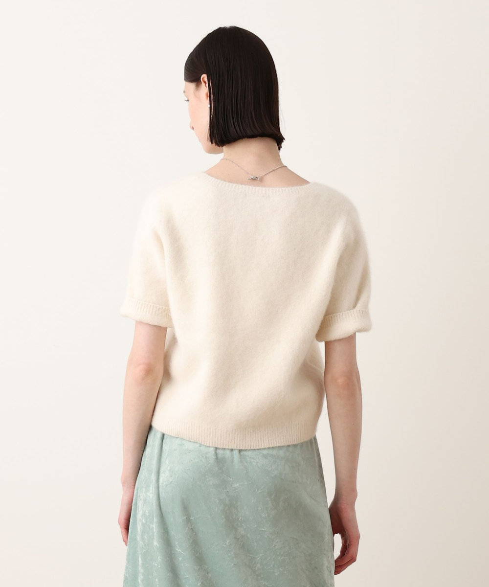 allureville WEB ルミネ別注 カシミヤブレンドファー加工半袖プルオーバー オフホワイト (02)