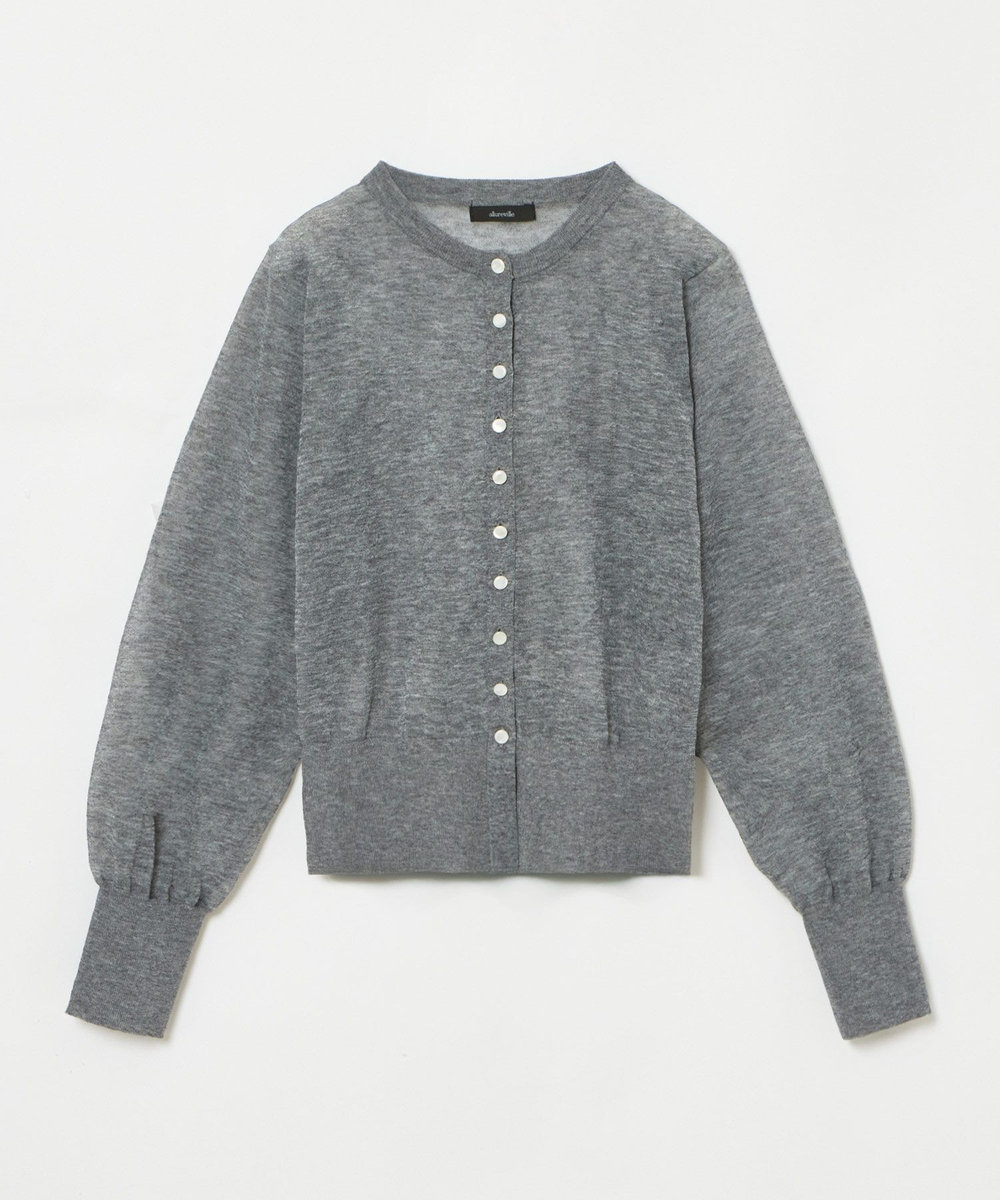 allureville シアーラミー混カーディガン グレー (92)
