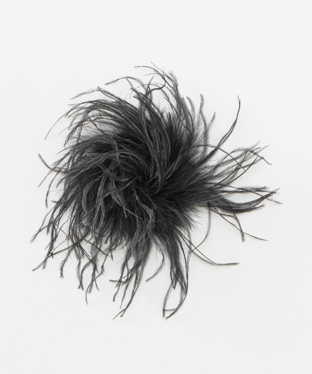 buying 【EXQUISITE J(エクスクィイジットジェー)】FEATHER BROOCH ブラック (96)