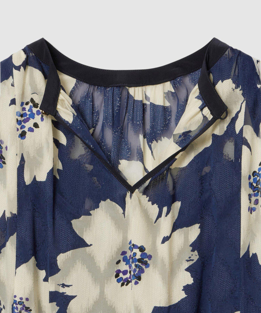 allureville BIG FLOWER シアードレス ネイビー (65)