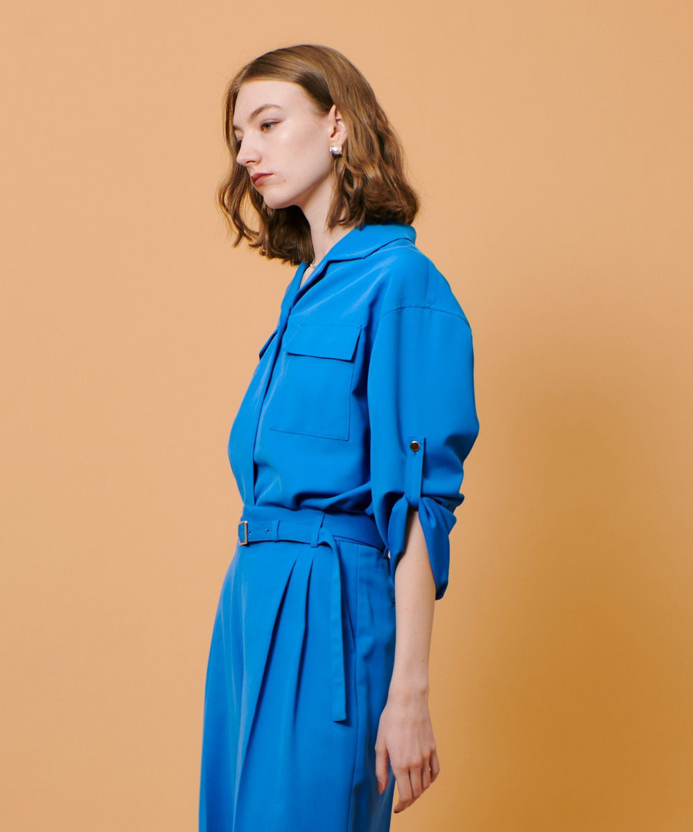 allureville CRISPYカルゼターンバックシャツ ブルー (61)