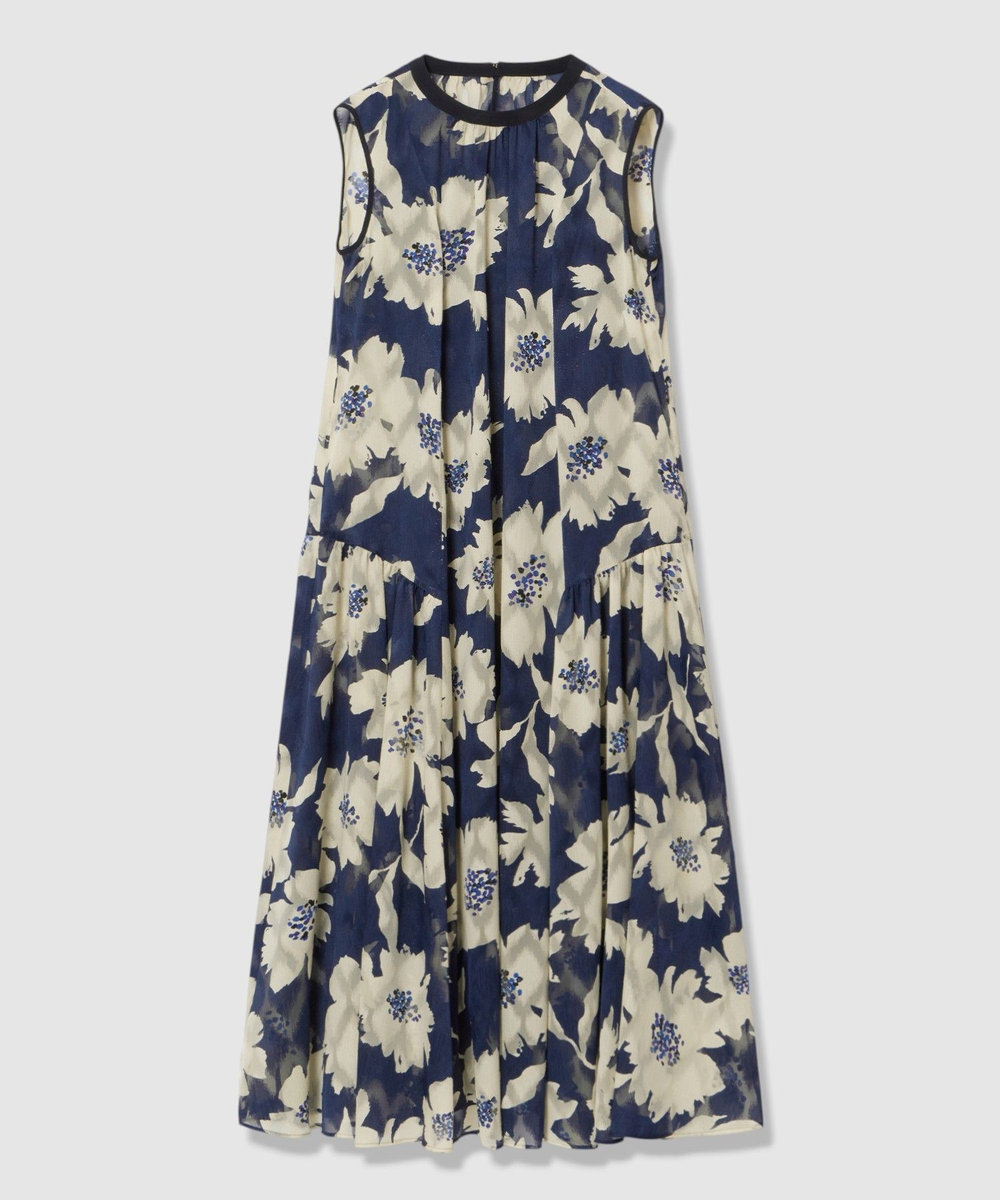 allureville BIG FLOWER シアードレス ネイビー (65)