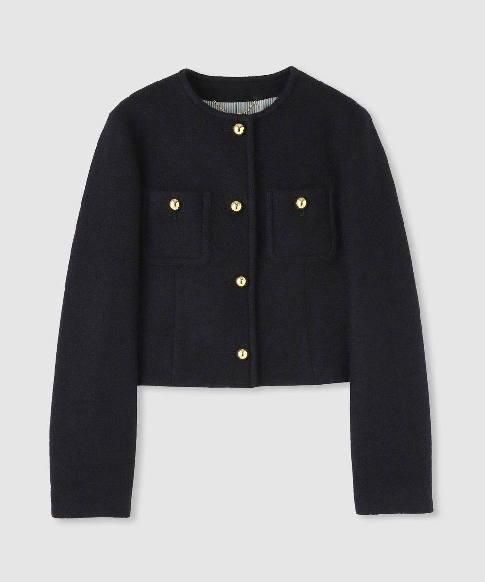 allureville ブークレーノーカラージャケット ブラック (95)