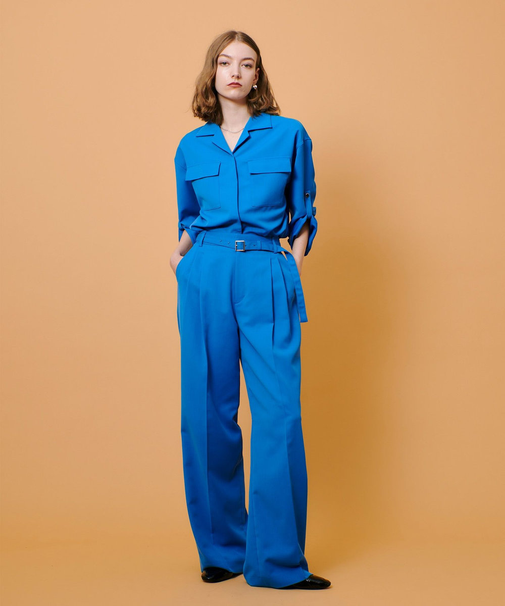 allureville CRISPYカルゼターンバックシャツ ブルー (61)