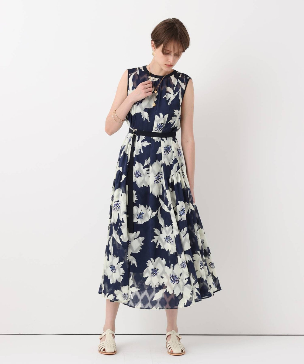 allureville BIG FLOWER シアードレス ネイビー (65)