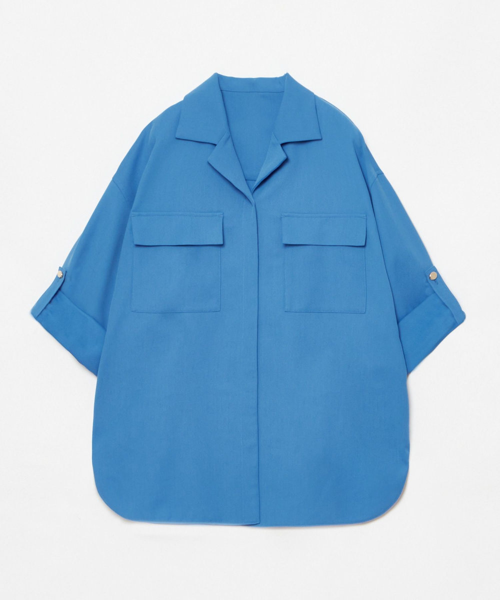 allureville CRISPYカルゼターンバックシャツ ブルー (61)