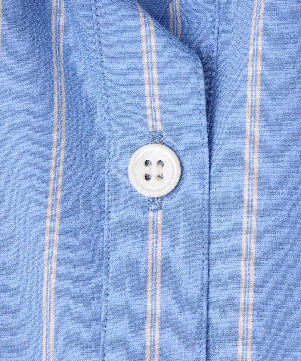 allureville ストライプスカーフ付バルーンシャツ ブルー (61)