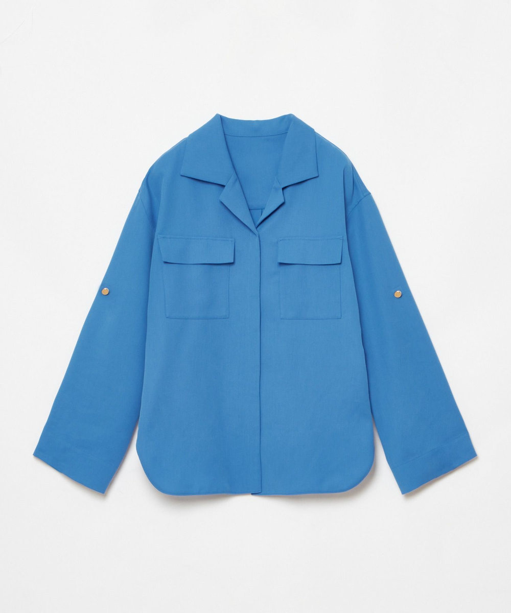 allureville CRISPYカルゼターンバックシャツ ブルー (61)