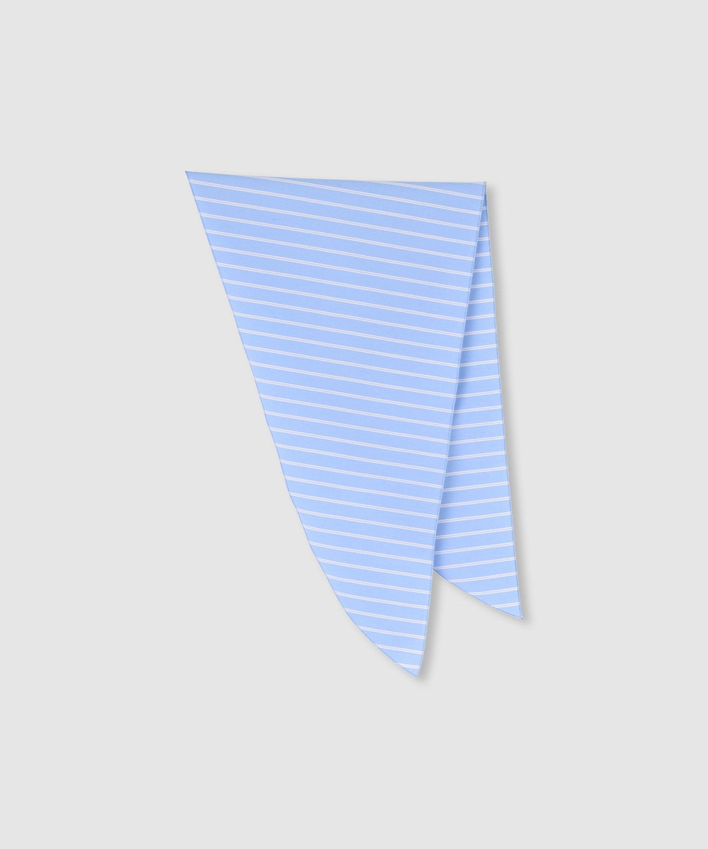 allureville ストライプスカーフ付バルーンシャツ ブルー (61)