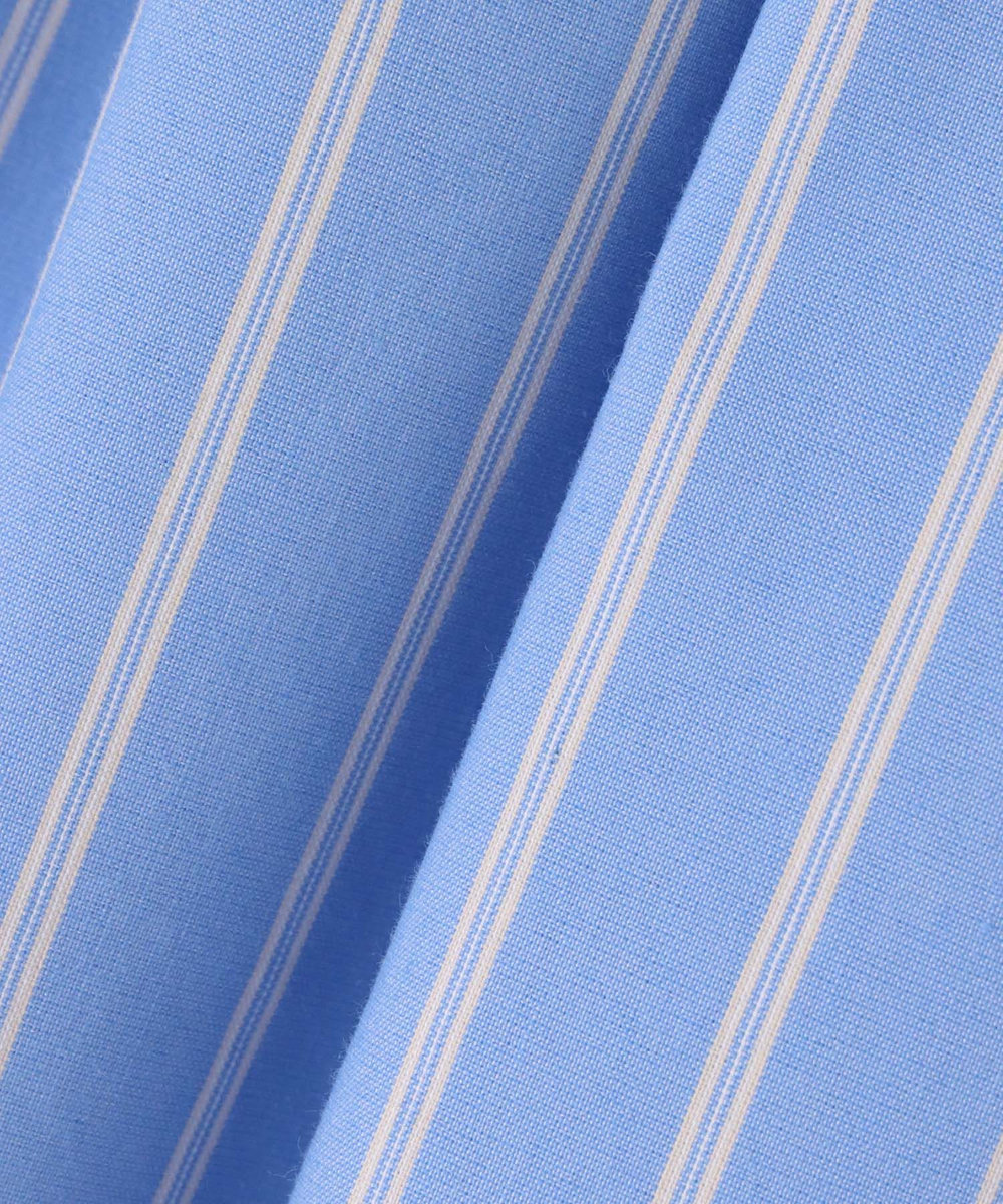 allureville ストライプスカーフ付バルーンシャツ ブルー (61)