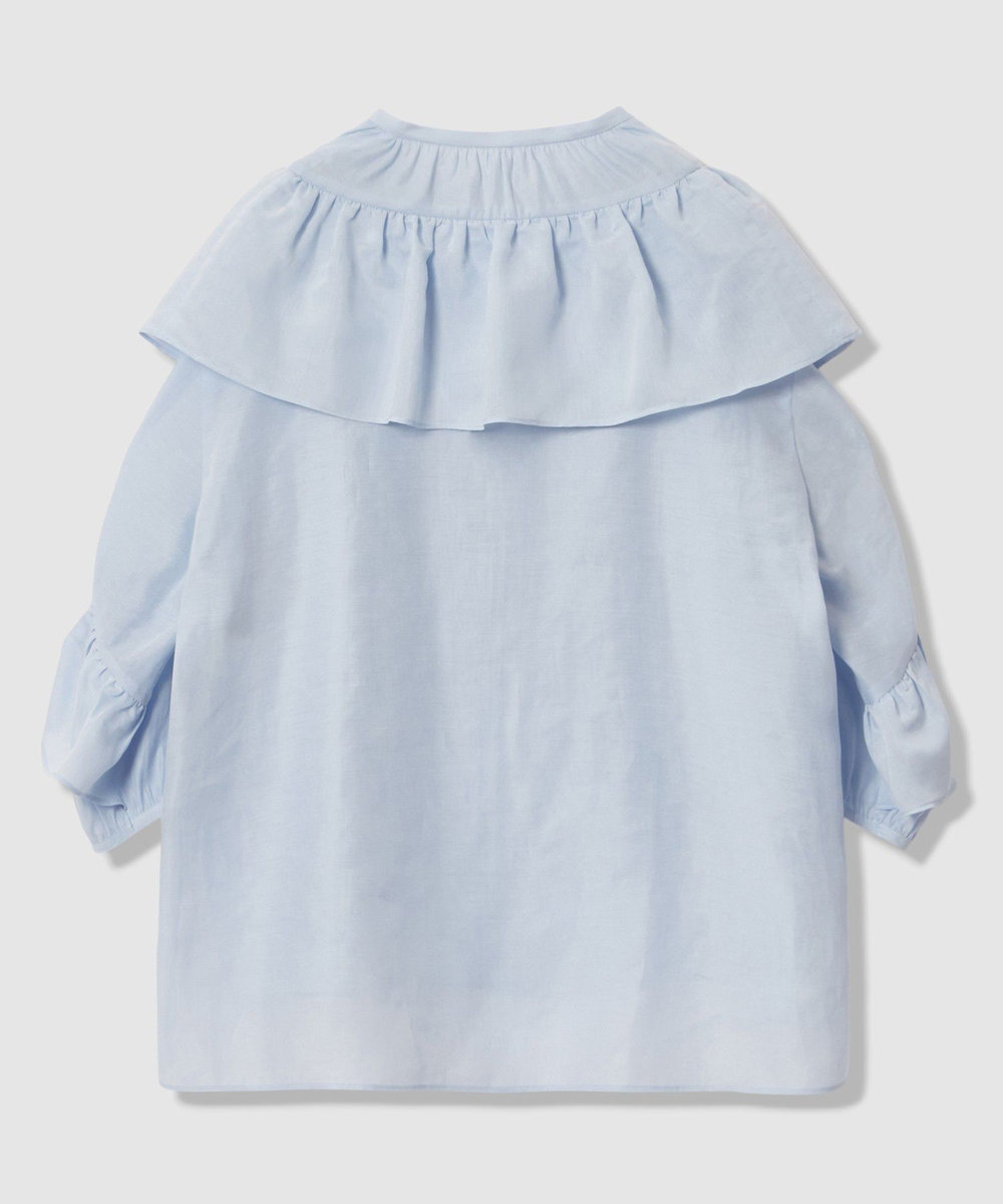allureville フリルスタンドカラーブラウス サックス (63)