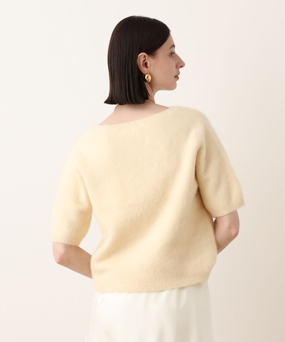 allureville WEB ルミネ別注 カシミヤブレンドファー加工半袖プルオーバー ライトイエロー (25)
