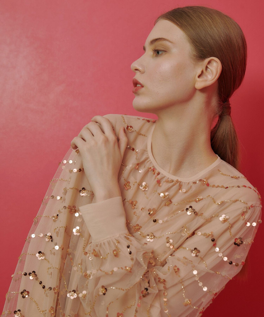 LOULOU WILLOUGHBY 【LOULOU WILLOUGHBY】スパンコールビジューブラウス ゴールド (30)