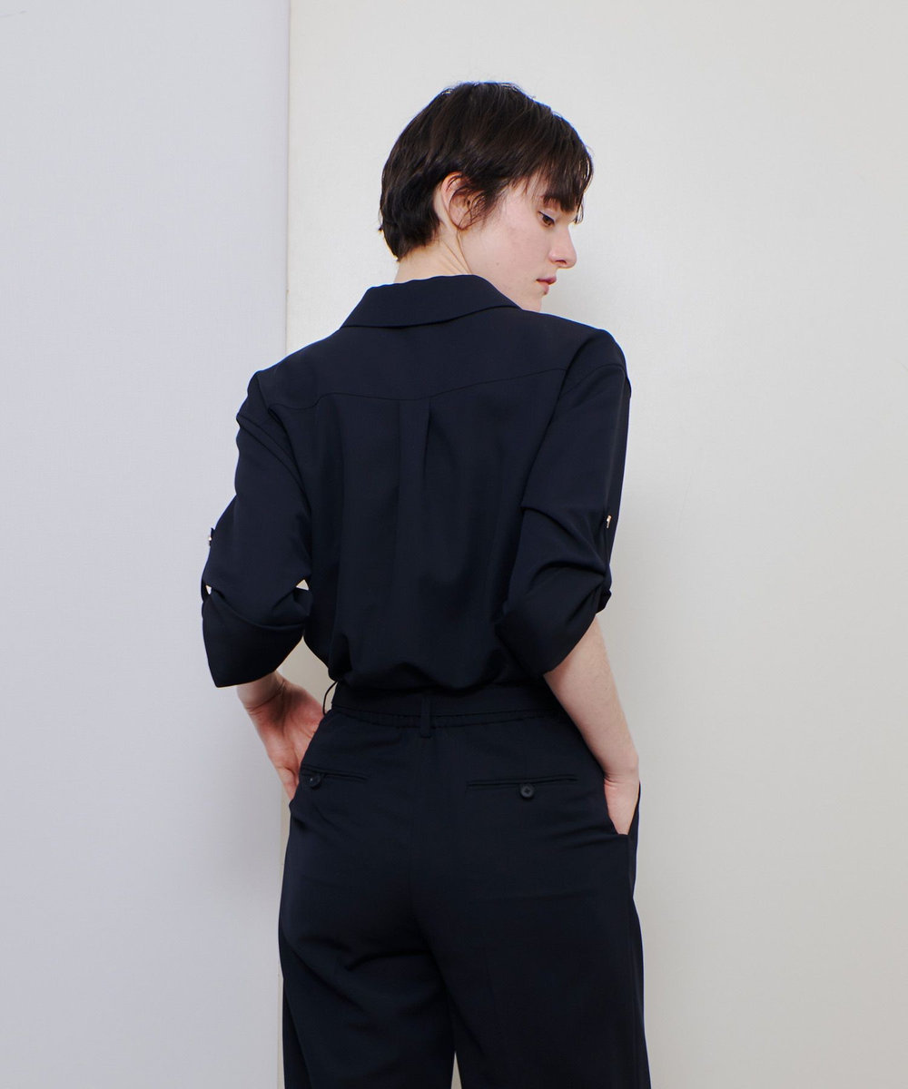 allureville CRISPYカルゼターンバックシャツ ネイビー (65)