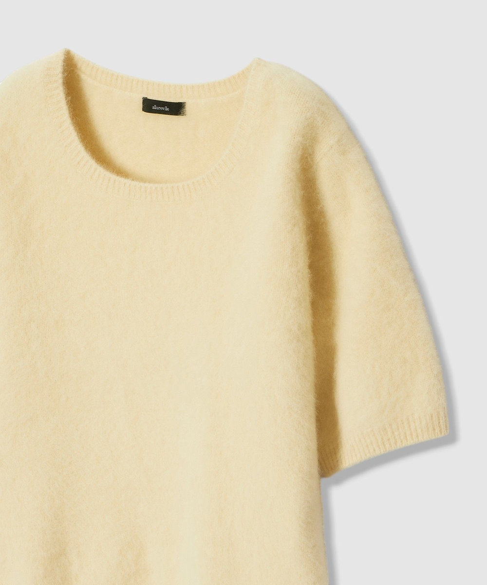 allureville WEB ルミネ別注 カシミヤブレンドファー加工半袖プルオーバー ライトイエロー (25)