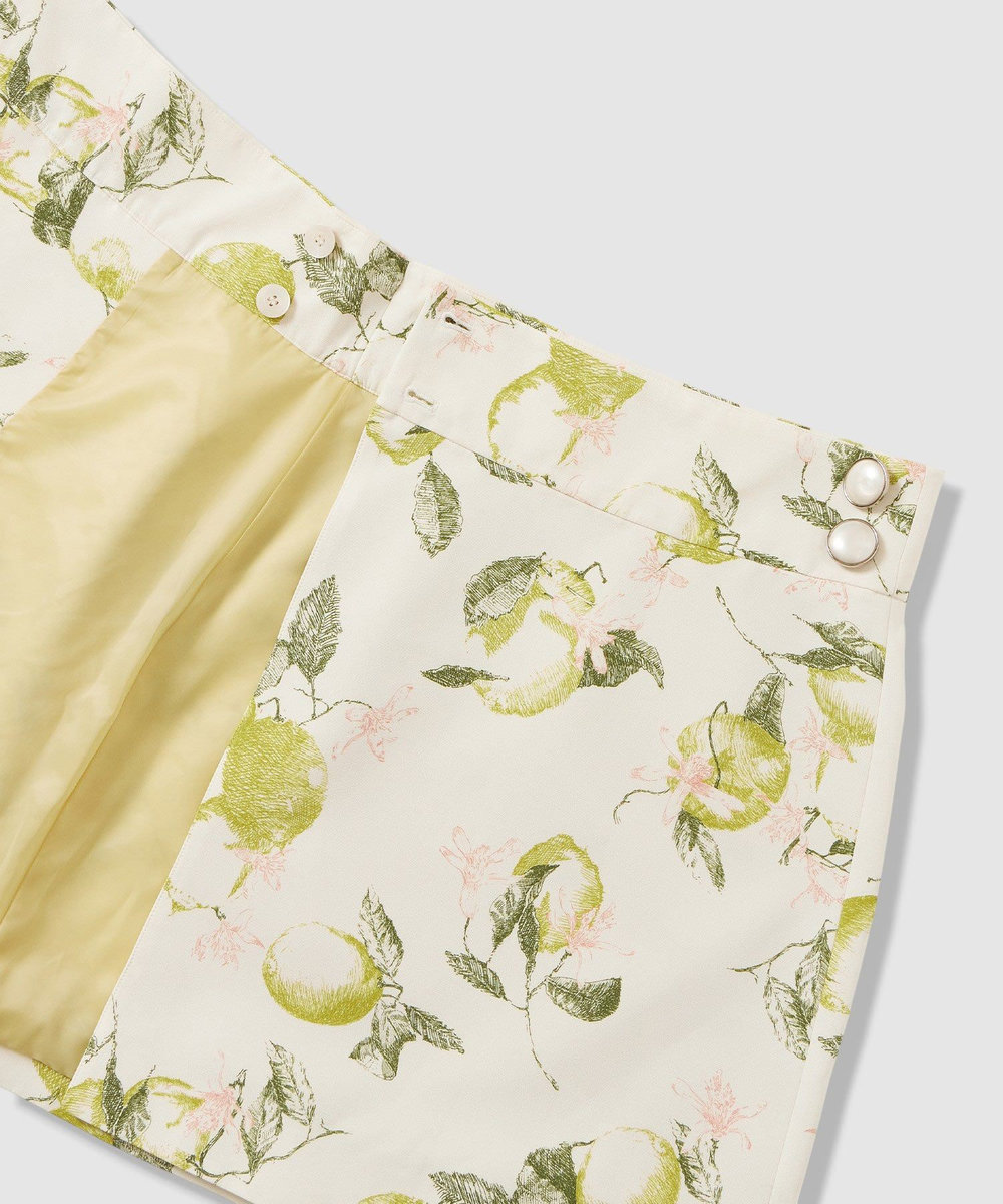 LOULOU WILLOUGHBY 【LOULOU WILLOUGHBY】RATTIレモン柄ラップミニスカート ホワイト系 (08)