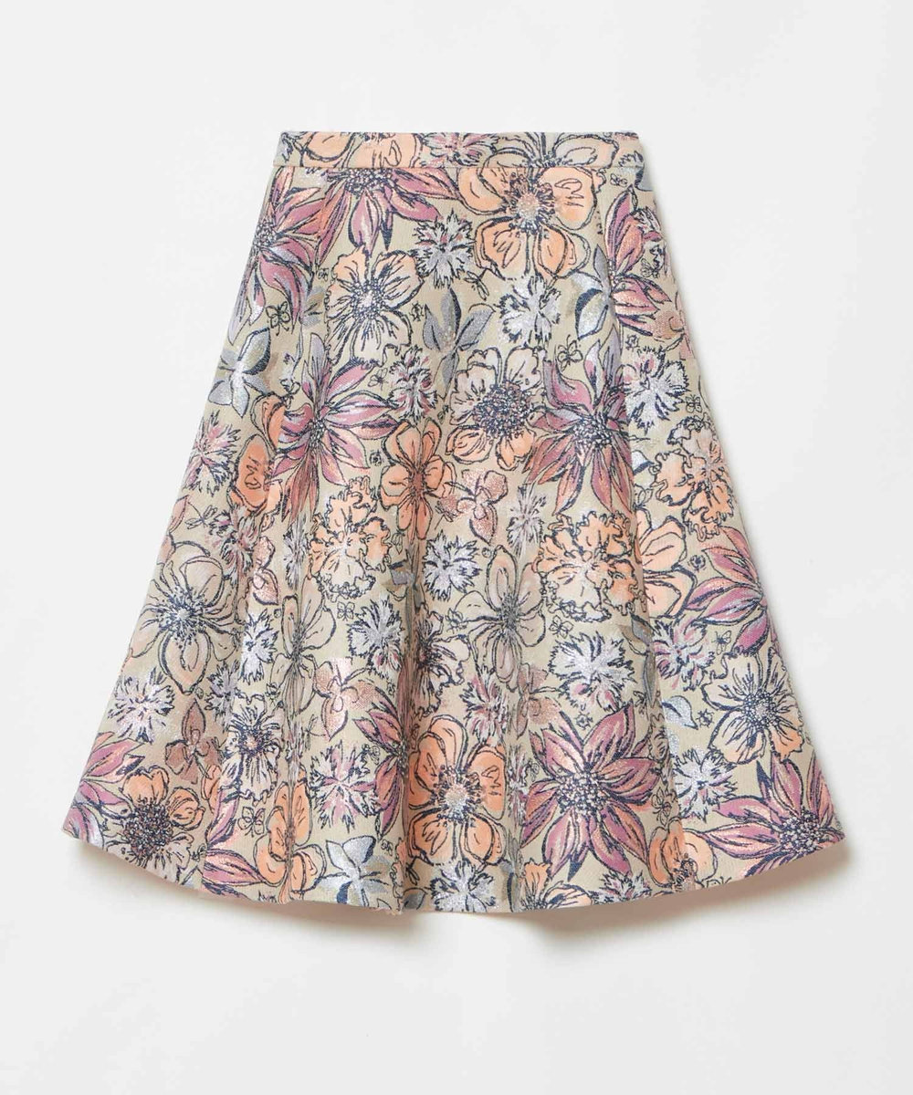 LOULOU WILLOUGHBY 【LOULOU WILLOUGHBY】MALHIAフラワージャガードフレアスカート ピンク (41)