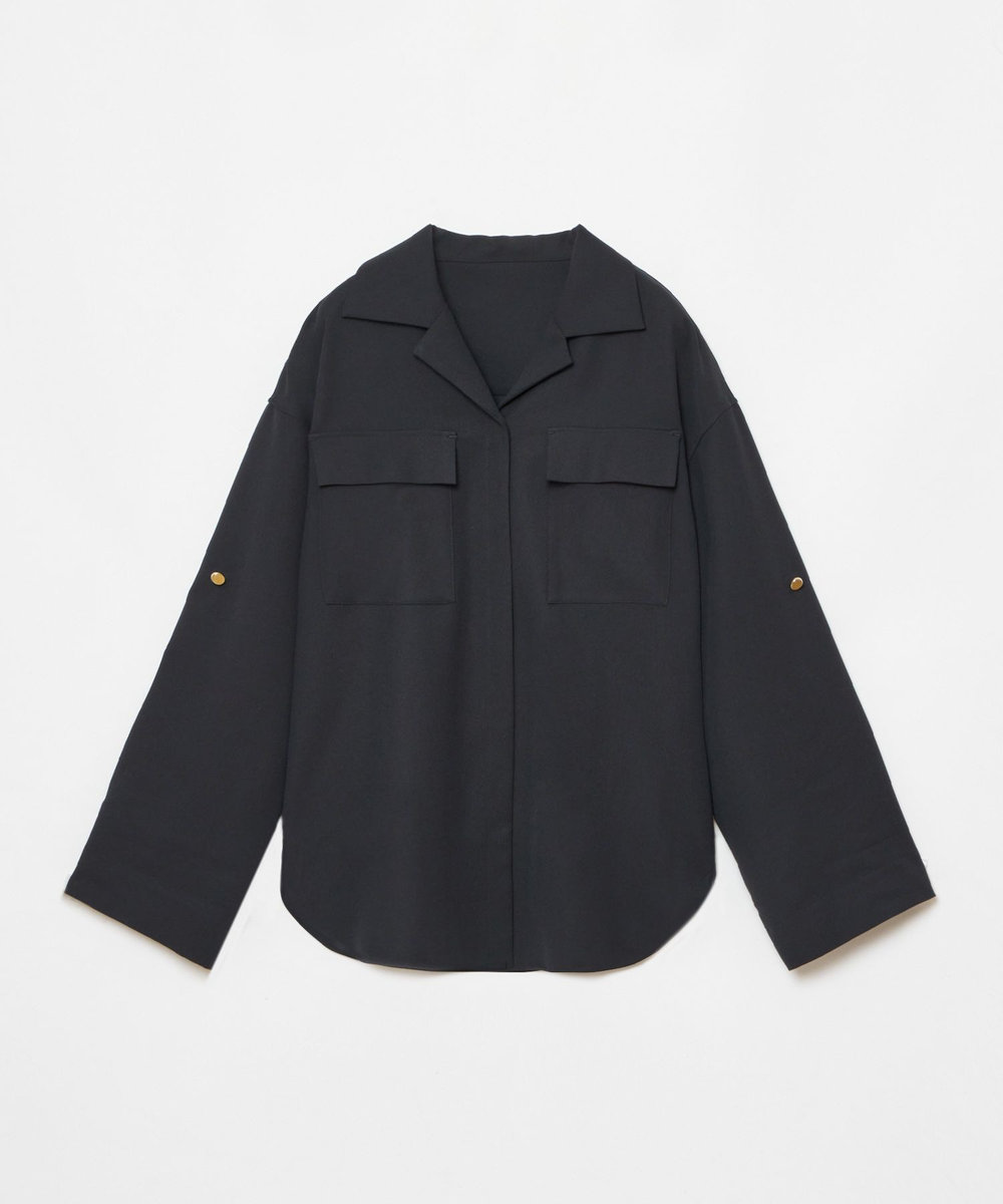 allureville CRISPYカルゼターンバックシャツ ネイビー (65)