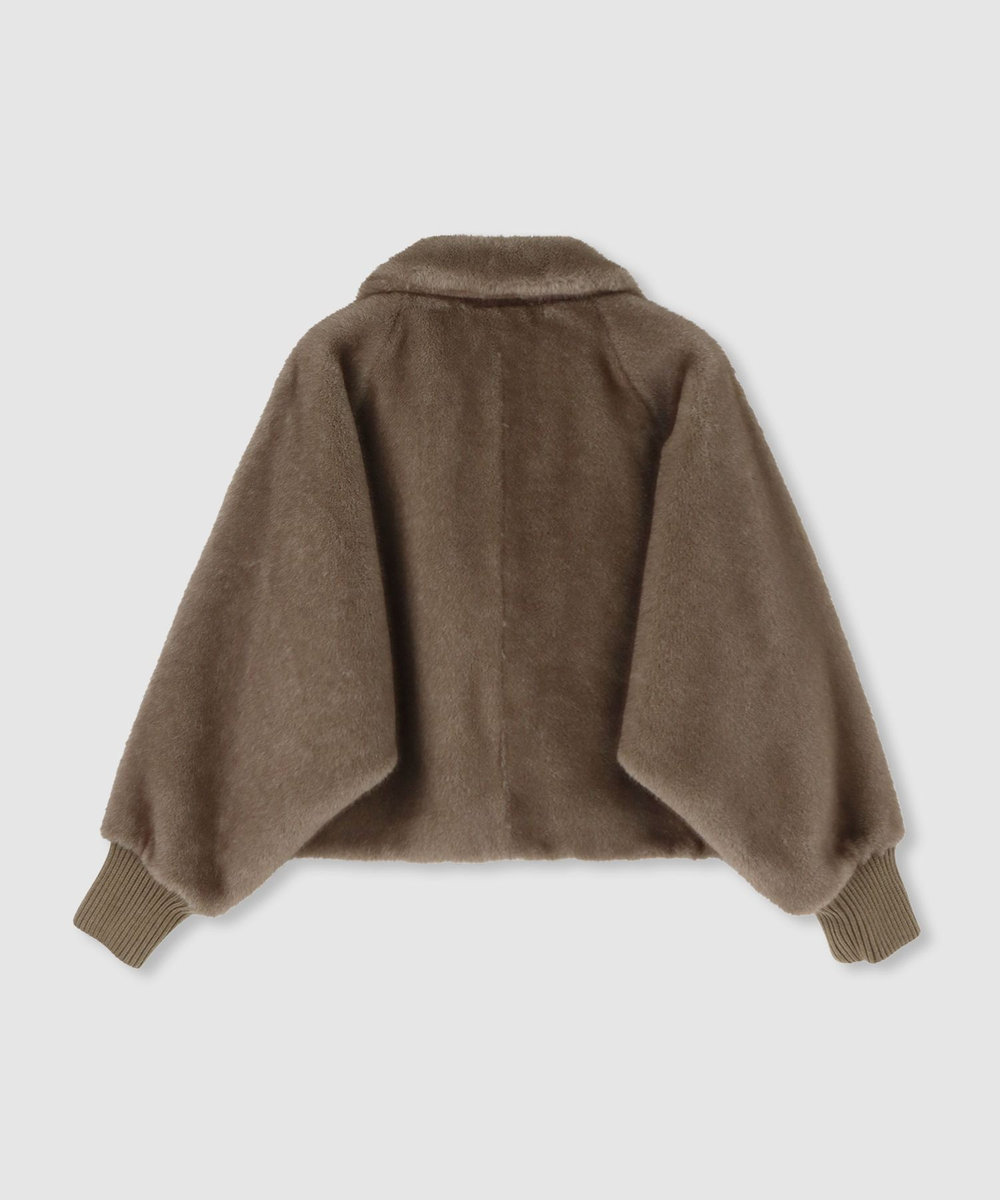 allureville フェイクミンクファーブルゾン ダークブラウン (82)