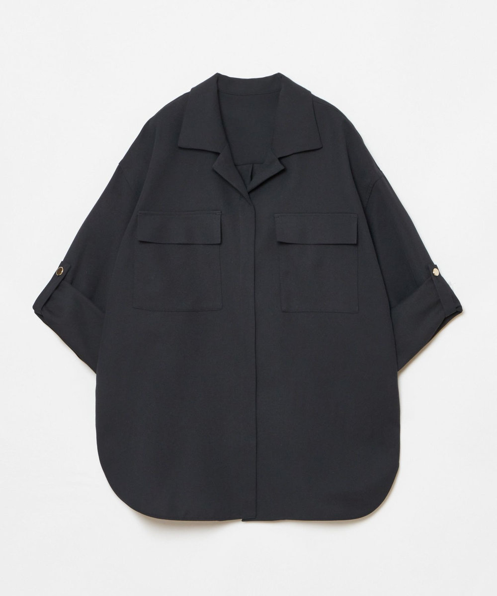 allureville CRISPYカルゼターンバックシャツ ネイビー (65)