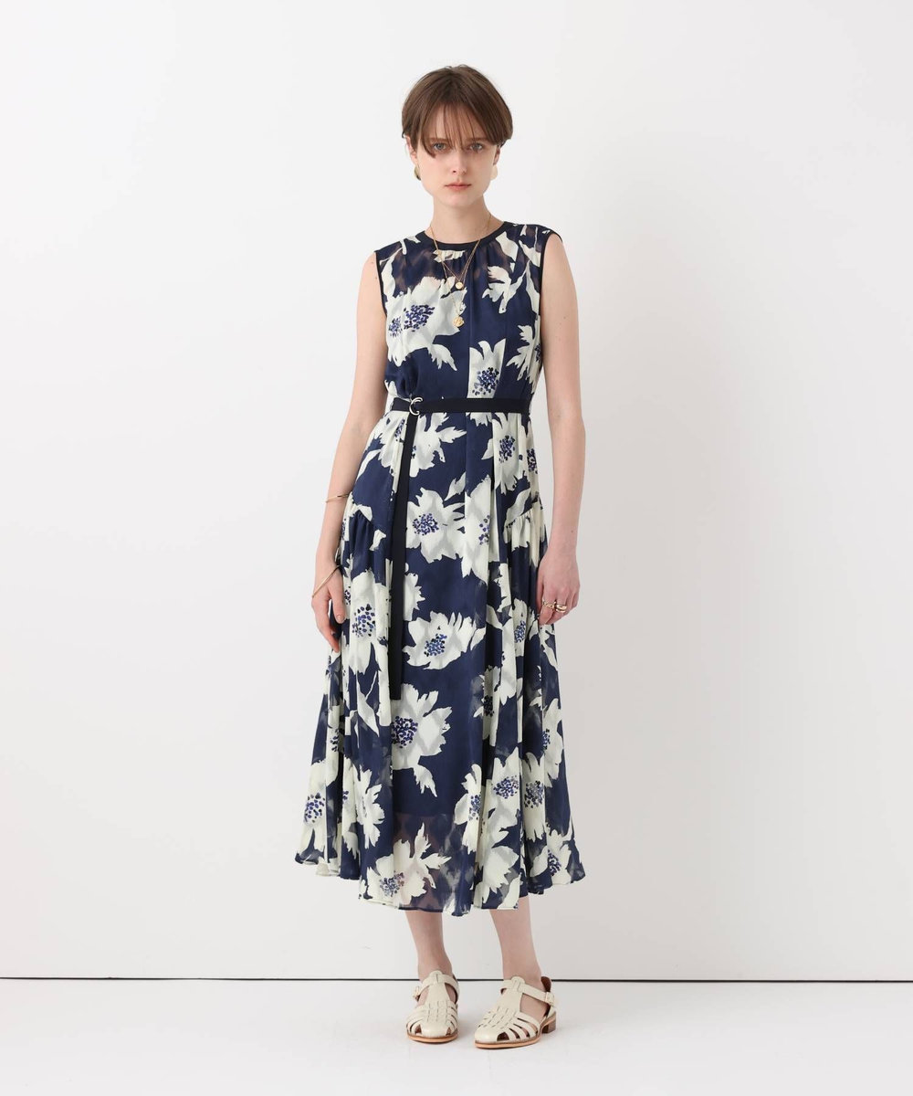 allureville BIG FLOWER シアードレス ネイビー (65)
