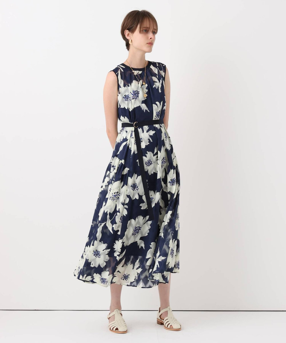 allureville BIG FLOWER シアードレス ネイビー (65)