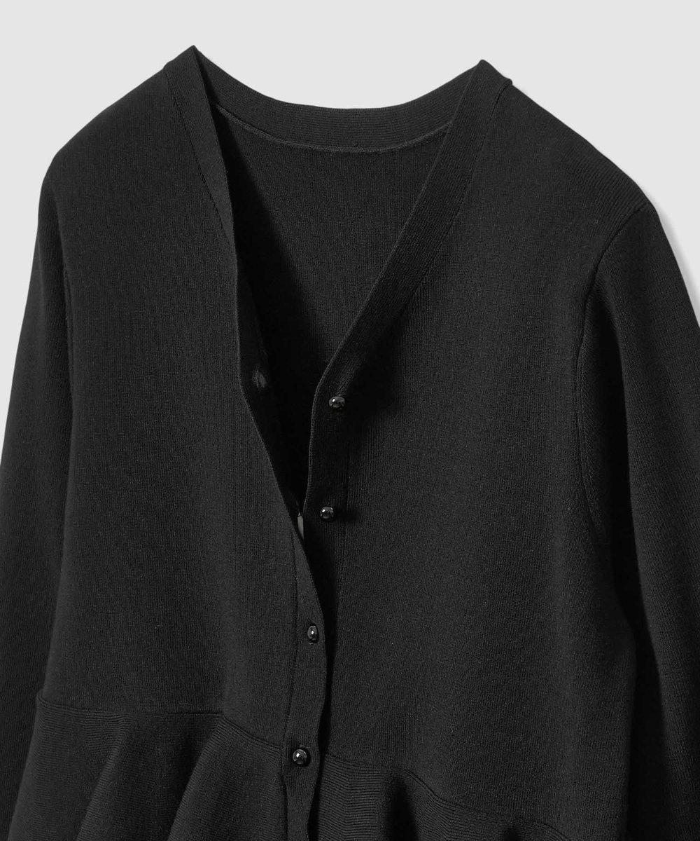 LOULOU WILLOUGHBY 【LOULOU WILLOUGHBY】レースレイヤーペプラムカーディガン ブラック (95)