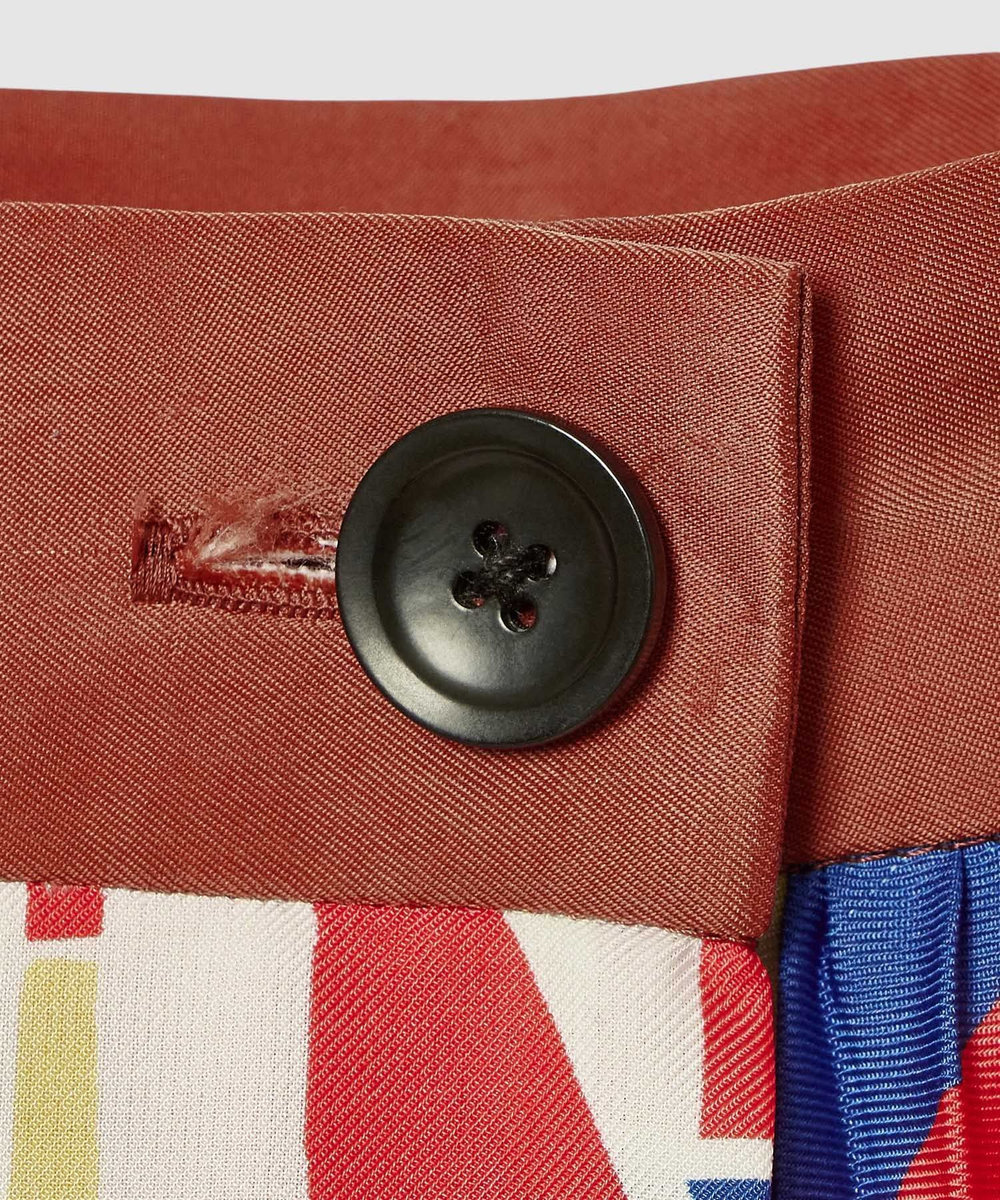 allureville パッチワークプリントプリーツスカート レッド (43)