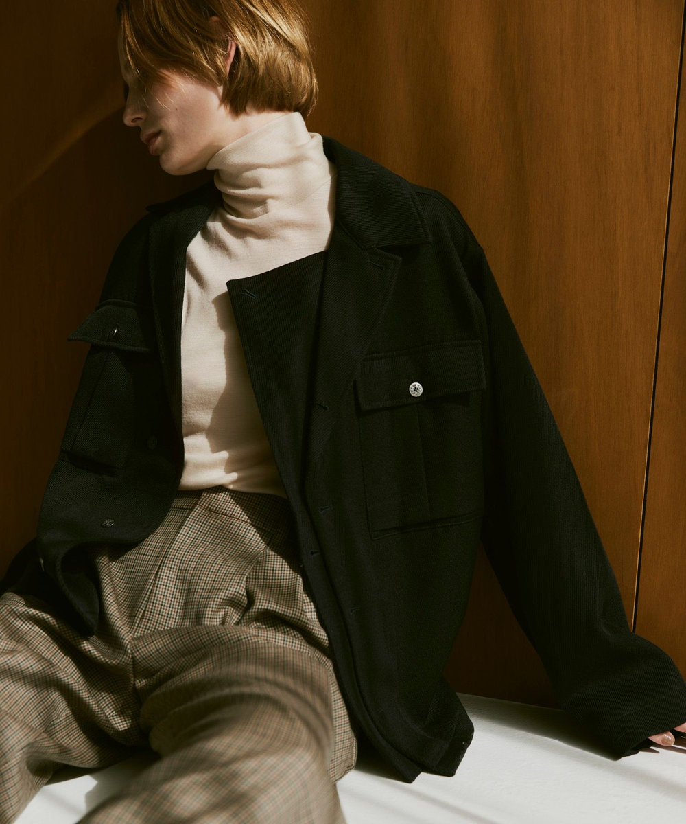 allureville ウールカルゼM43ブルゾン ネイビー (65)