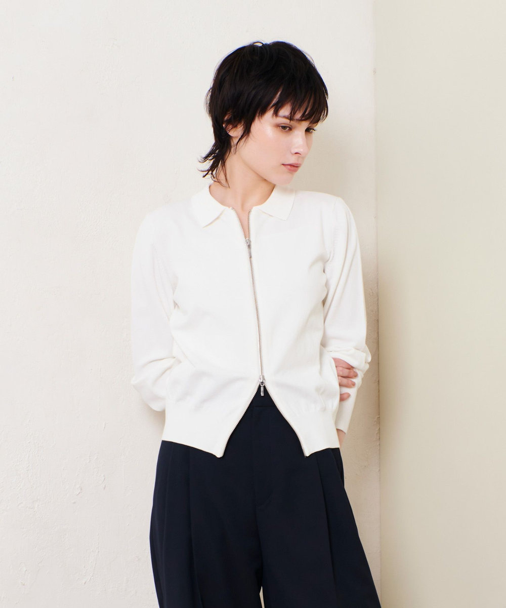 allureville 布帛コンビニットブルゾン オフホワイト (02)