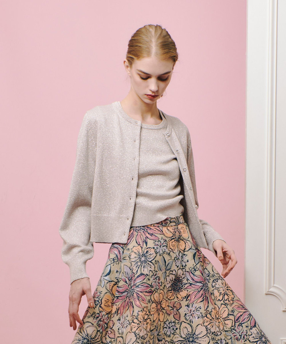 LOULOU WILLOUGHBY】ラメメランジェカーディガン|allureville OFFICIAL