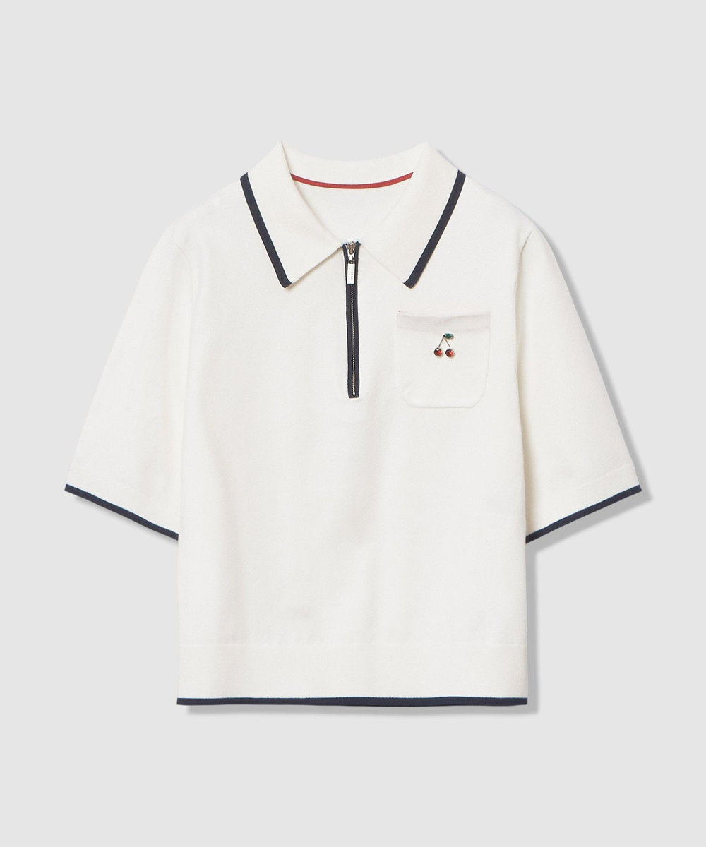 LOULOU WILLOUGHBY 【LOULOU WILLOUGHBY】CHERRY ビジューポロ オフホワイト (02)
