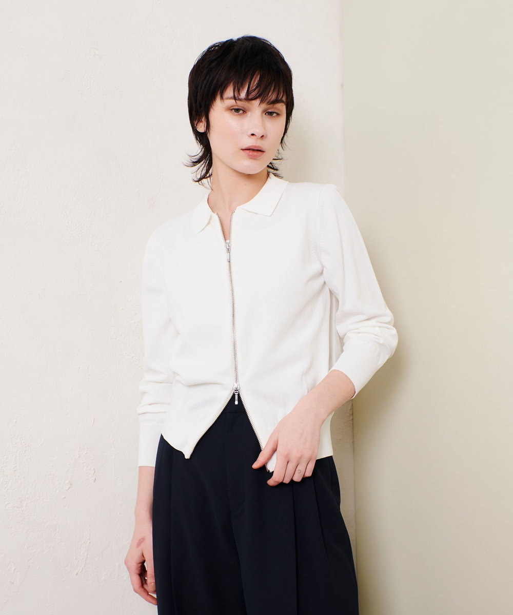 allureville 布帛コンビニットブルゾン オフホワイト (02)