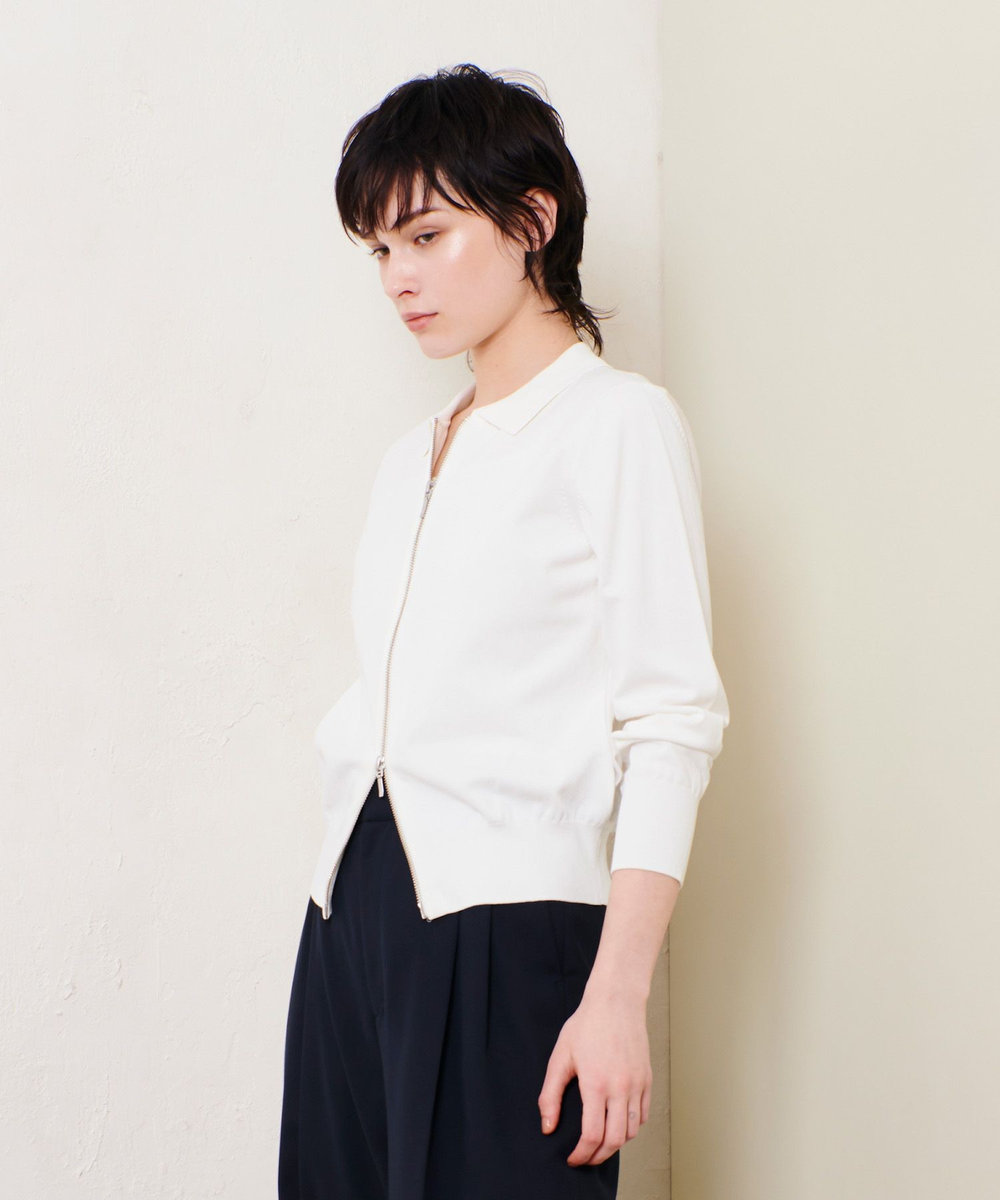 allureville 布帛コンビニットブルゾン オフホワイト (02)