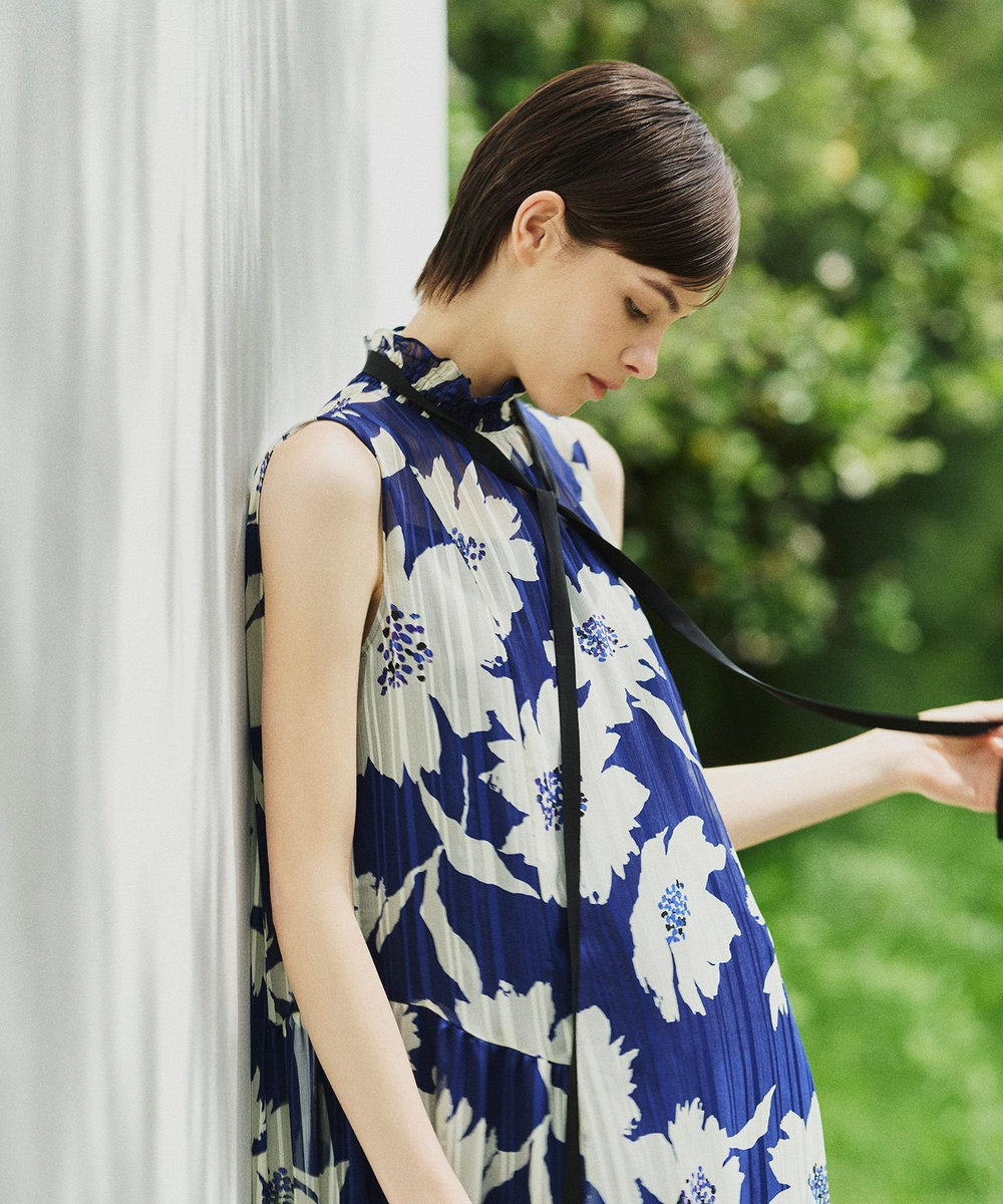 allureville ◇WEB ルミネ別注 シアーヨウリュウワンピース ブルー系 (68)