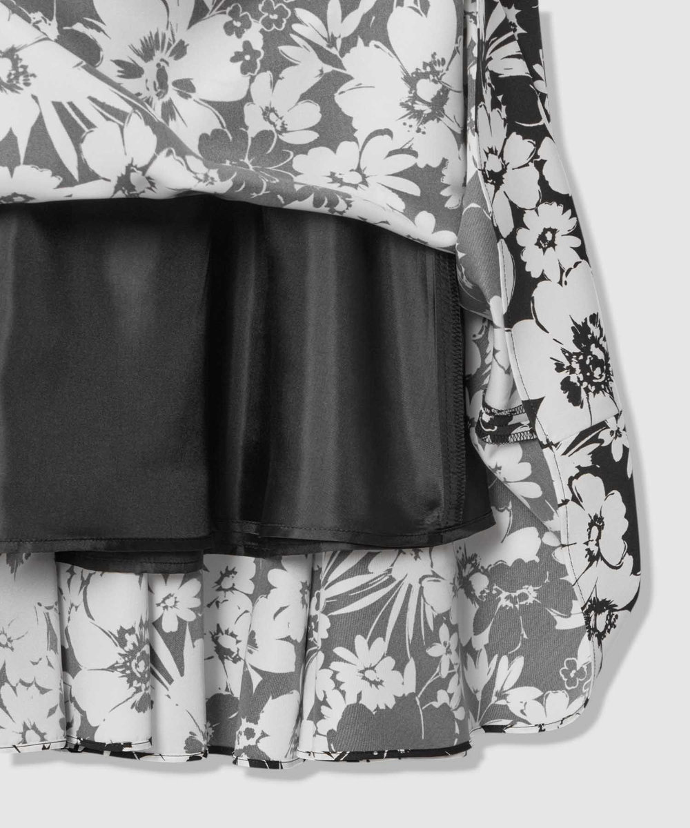 LOULOU WILLOUGHBY WEB 一部店舗限定【LOULOU WILLOUGHBY】モノトーンフラワープリントギャザースカート ブラック系 (98)
