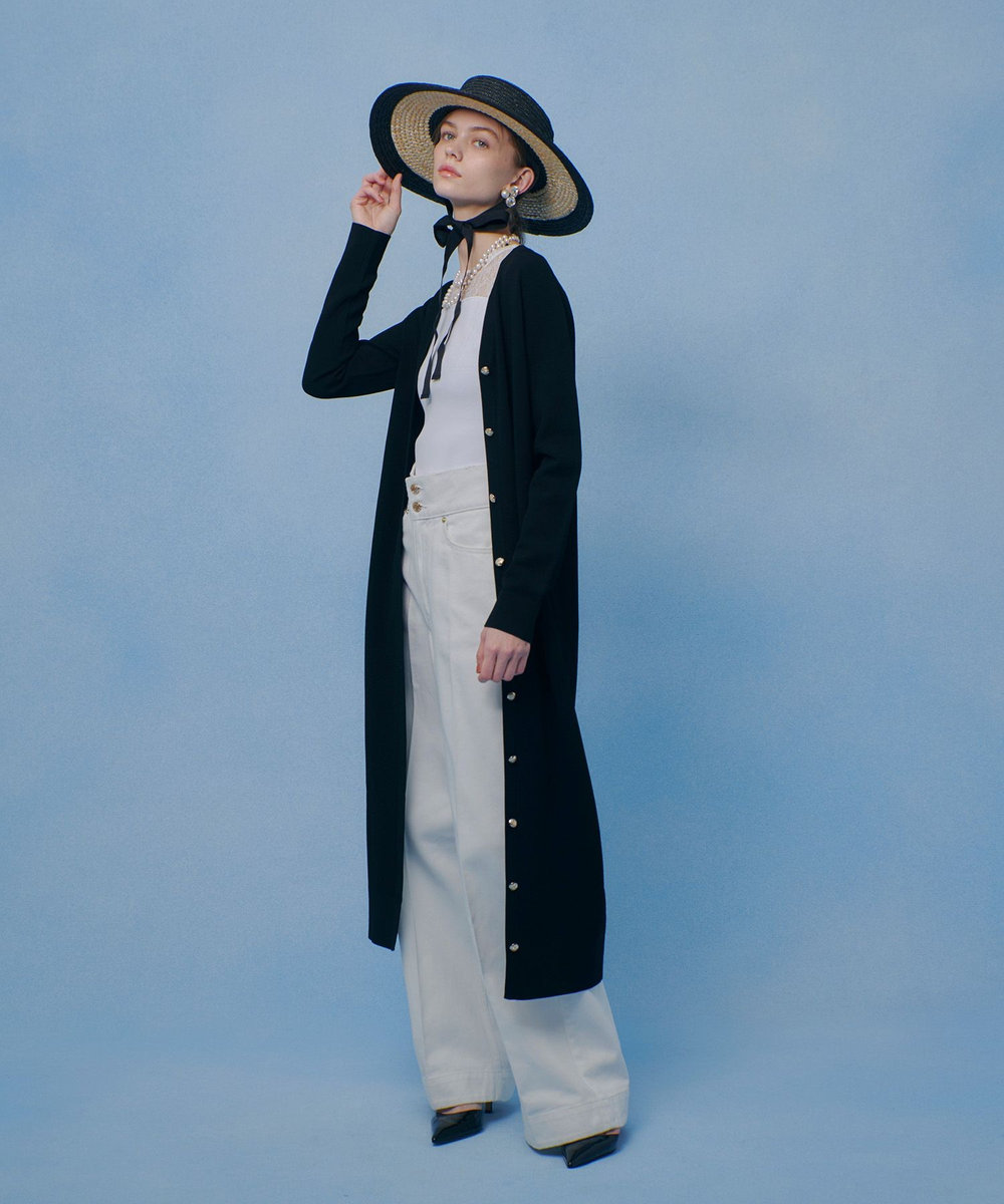 LOULOU WILLOUGHBY バイカラーキャペリン ブラック系 (98)