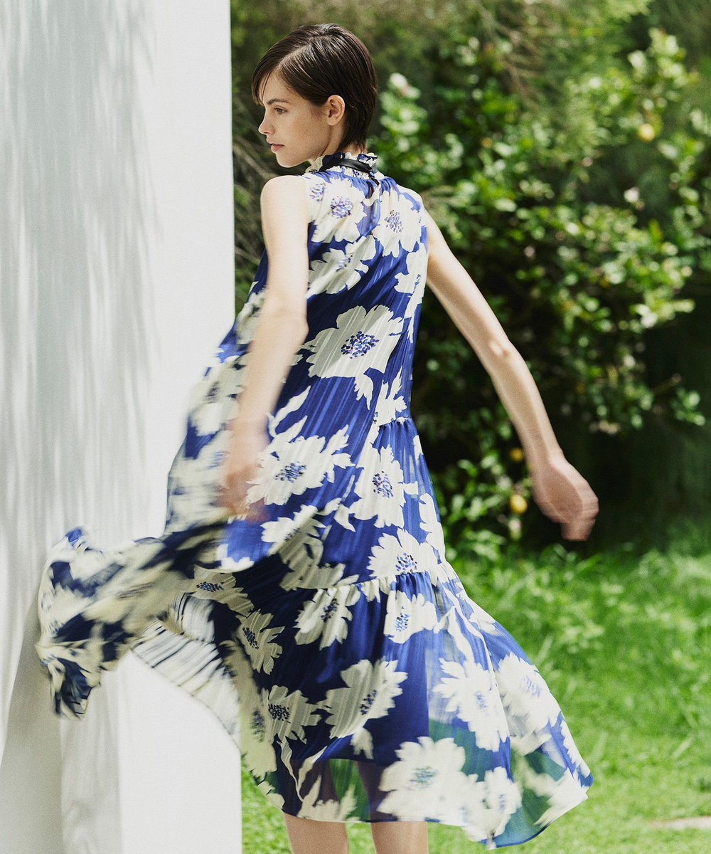 allureville ◇WEB ルミネ別注 シアーヨウリュウワンピース ブルー系 (68)