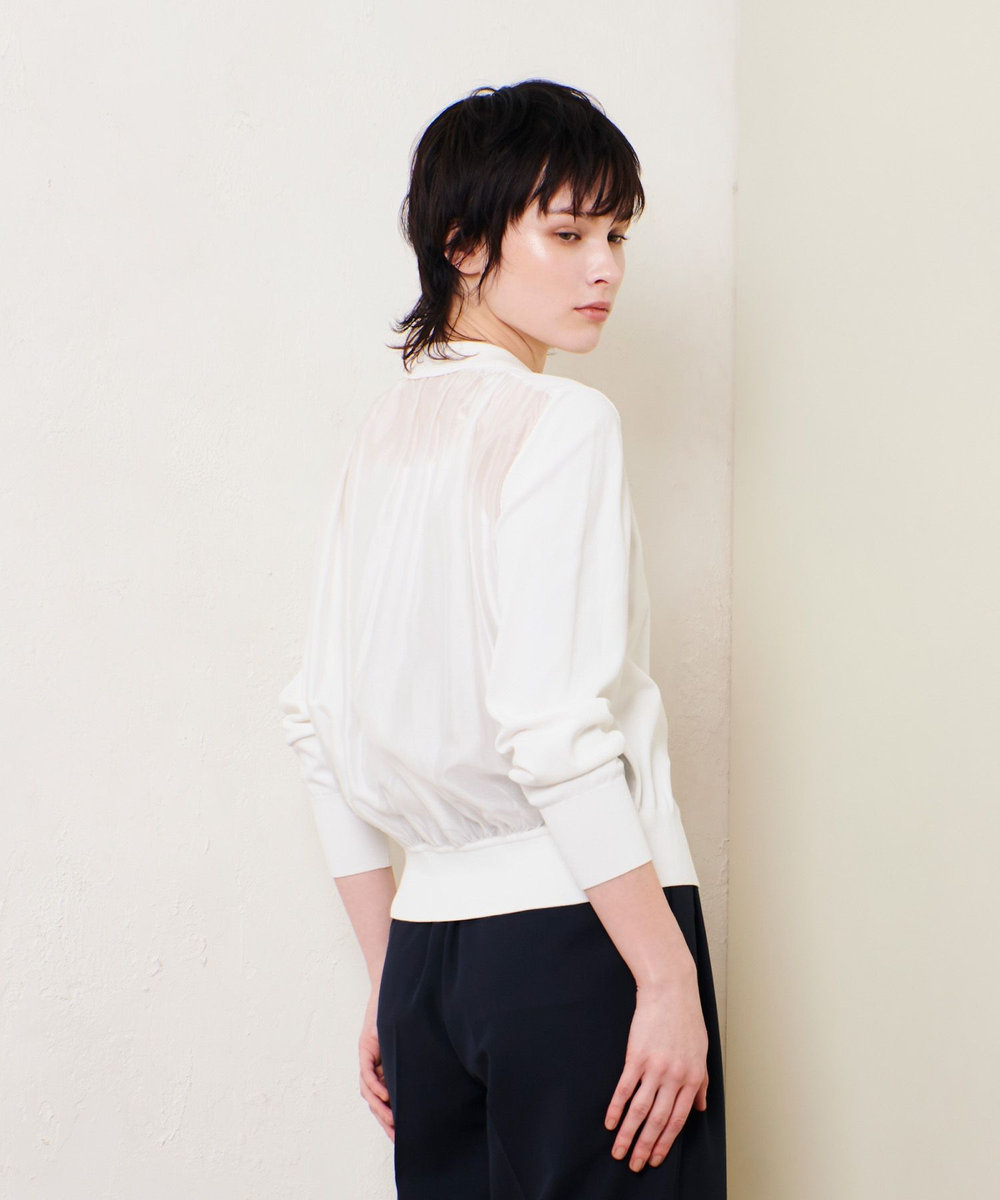 allureville 布帛コンビニットブルゾン オフホワイト (02)