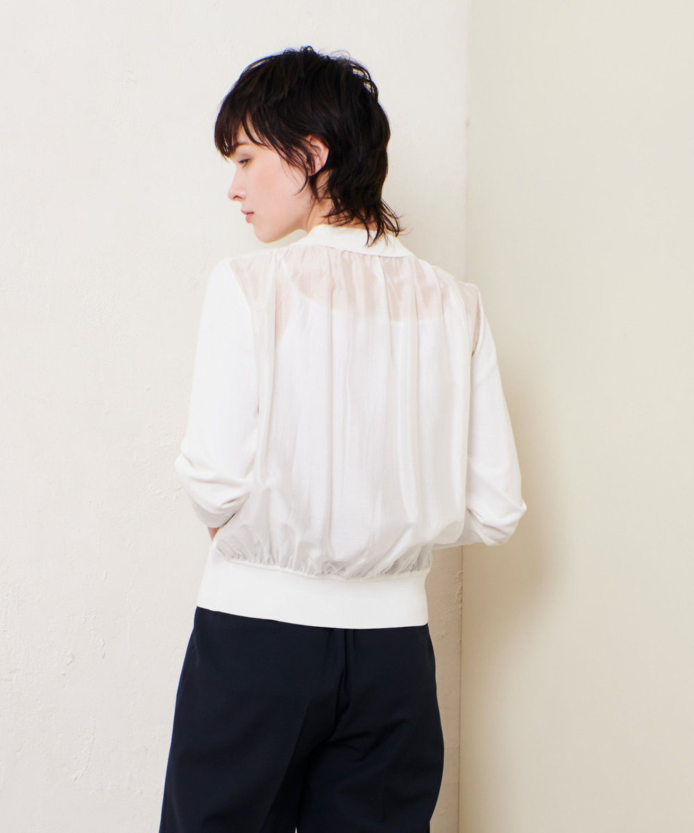 allureville 布帛コンビニットブルゾン オフホワイト (02)