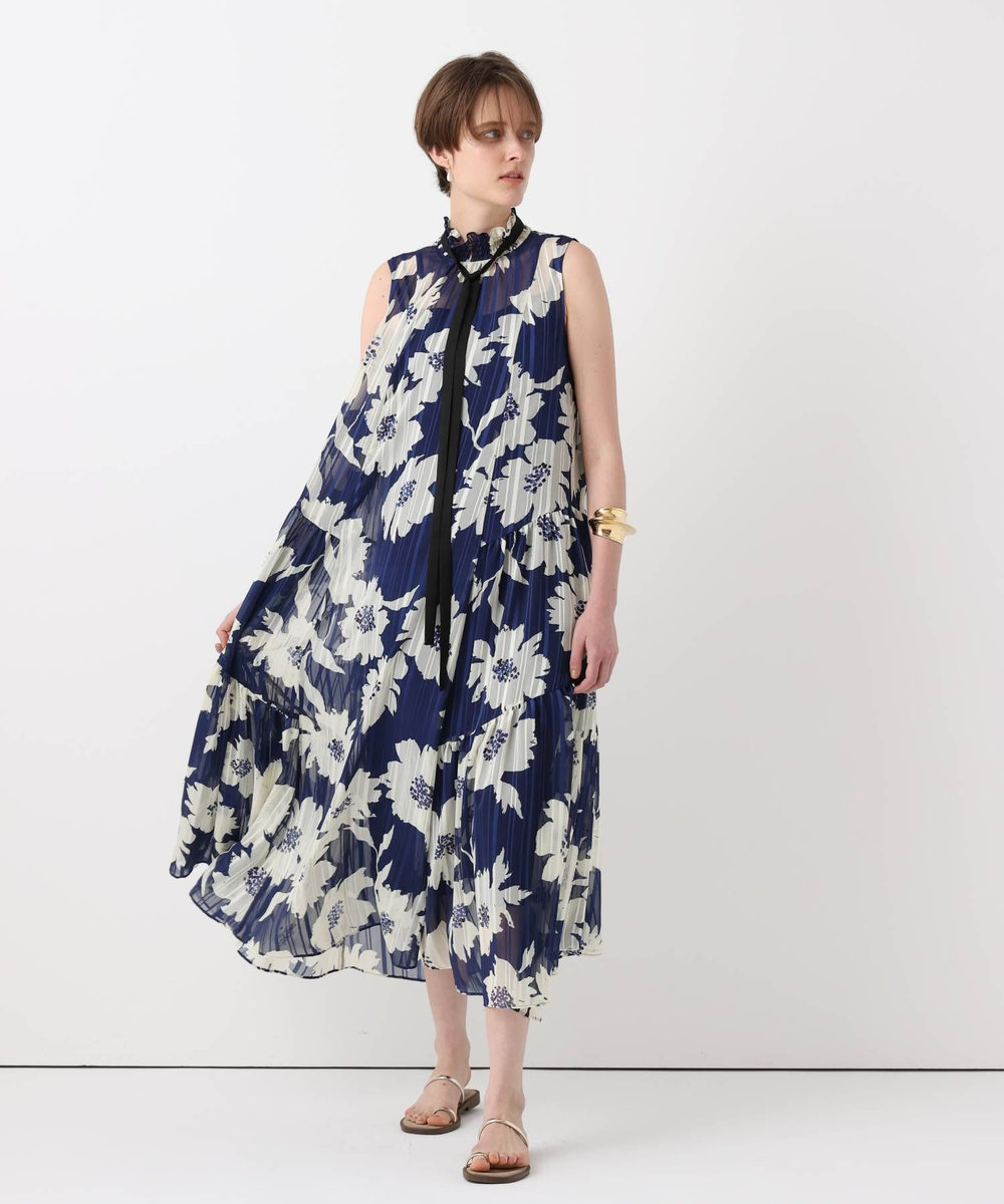 allureville ◇WEB ルミネ別注 シアーヨウリュウワンピース ブルー系 (68)