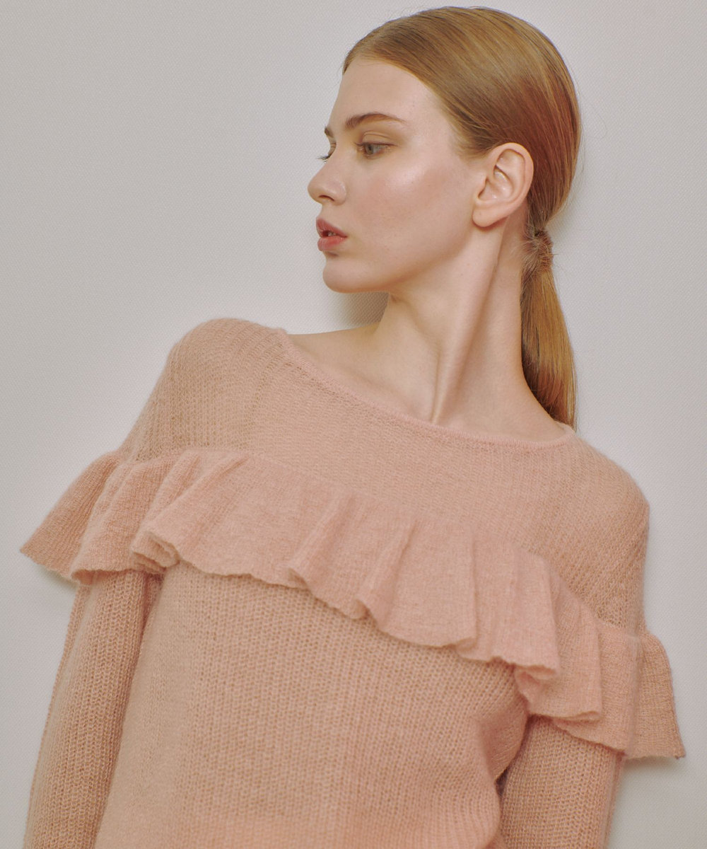 LOULOU WILLOUGHBY 【LOULOU WILLOUGHBY】モヘヤラッフルプルオーバー ピンク (41)