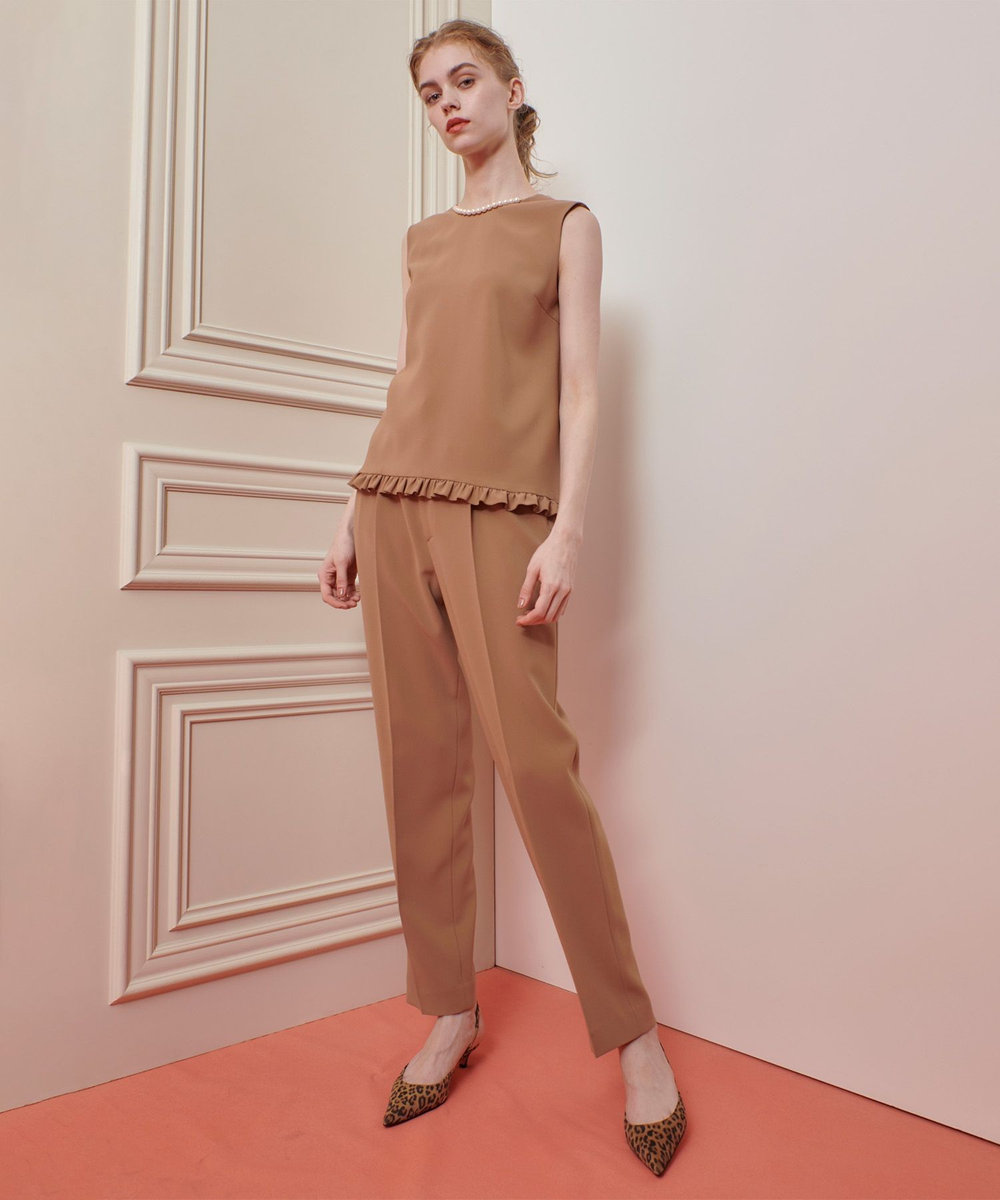 LOULOU WILLOUGHBY 【LOULOU WILLOUGHBY】ハイバックテーパードパンツ キャメル (84)