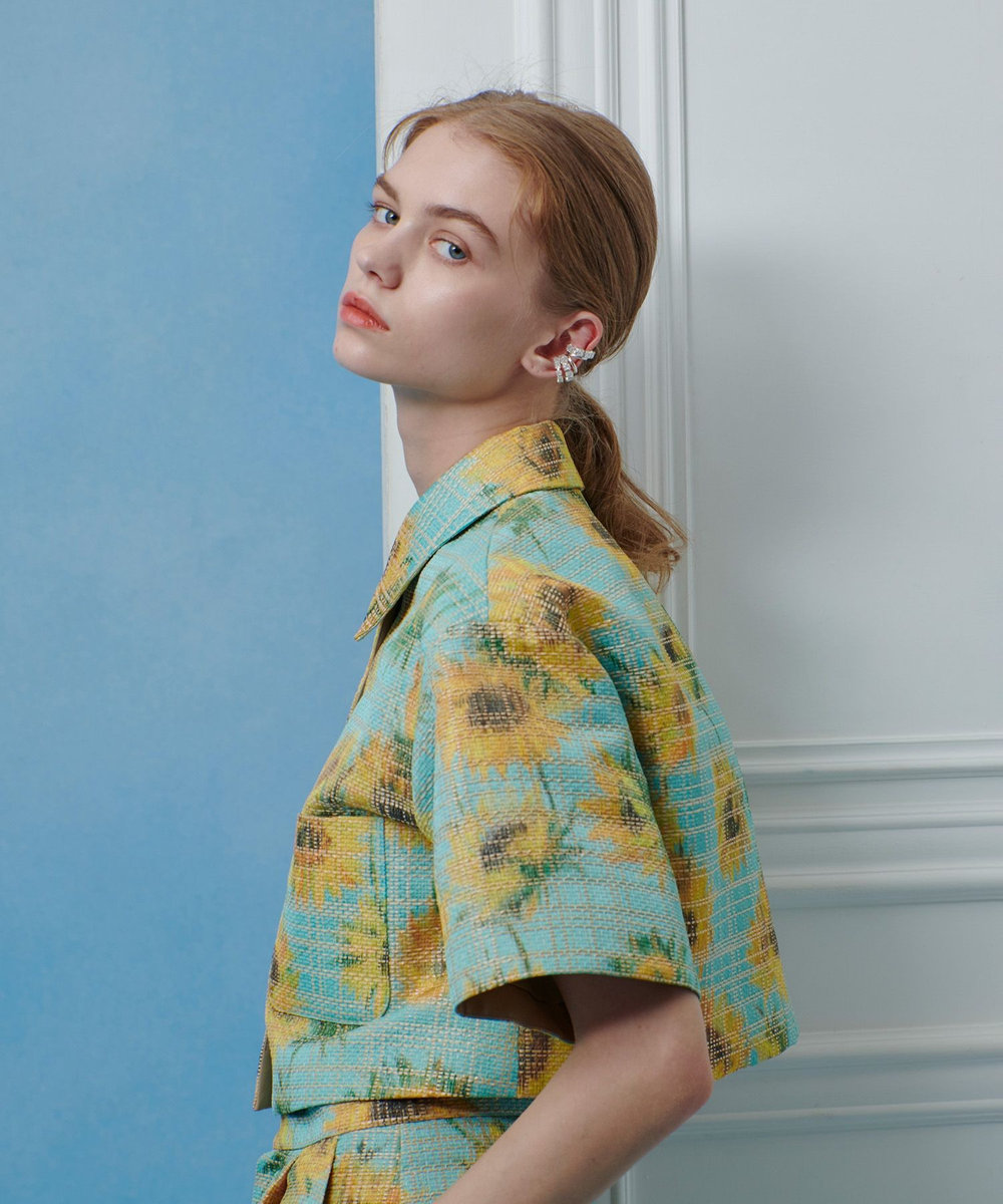 LOULOU WILLOUGHBY 【LOULOU WILLOUGHBY】サンフラワーJQステンカラーショートジャケット イエロー系 (26)