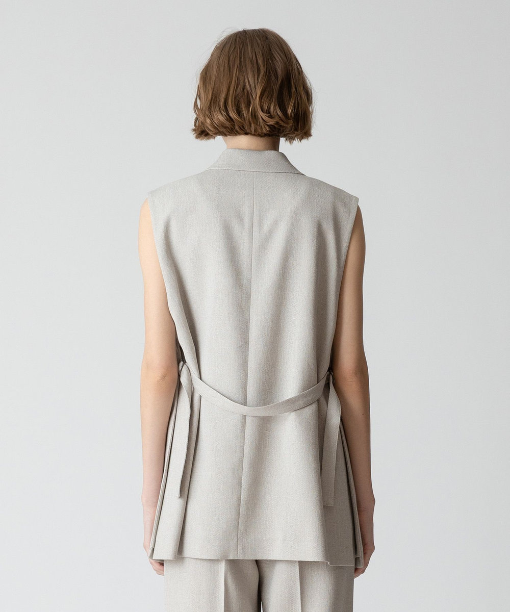 allureville 麻調カルゼサイドオープンジレ ベージュ (11)