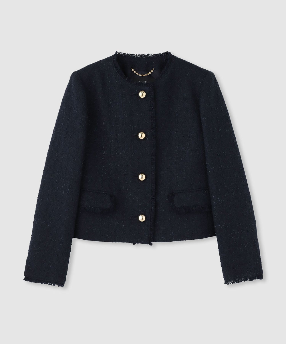 allureville ツイードノーカラージャケット ツイードノーカラージャケット|allureville OFFICIAL SITE / ONLINE