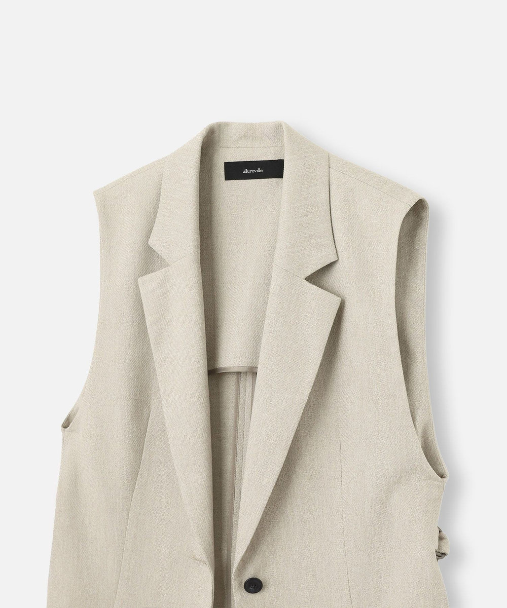allureville 麻調カルゼサイドオープンジレ ベージュ (11)