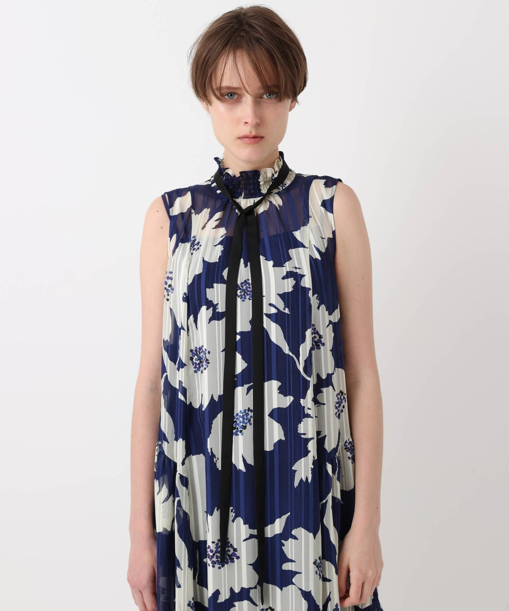 allureville ◇WEB ルミネ別注 シアーヨウリュウワンピース ブルー系 (68)